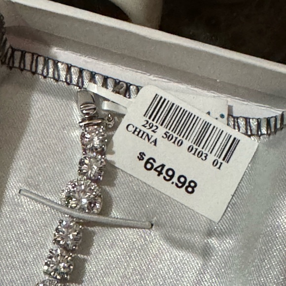 New With Tags/Box CZ Bracelet-7.25 in-Sterling Silver-15.31 Carat Equivalent- - Picture 3 of 17